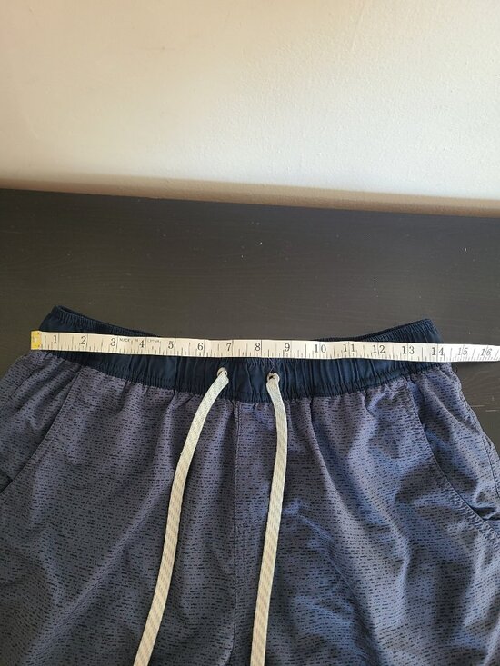 Vuori Core Blue Lined Patterned Drawstring Men's Short Size M - Picture 4 of 9